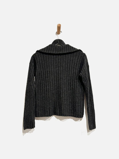 Madewell Dark Grey Collared Cardigan - XXS