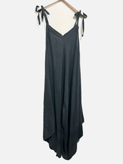 Made in Italy Blue Linen Jumpsuit - 0S