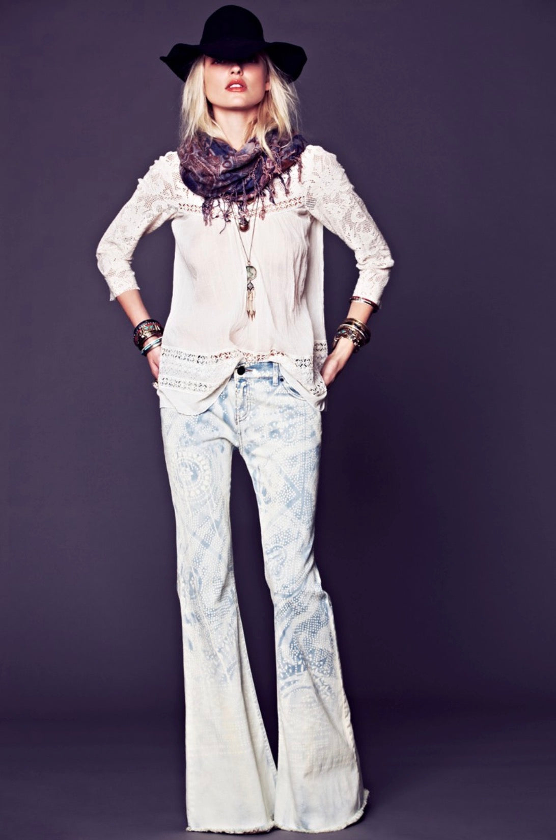 Free People Discharge Bali Flare Jeans - 29