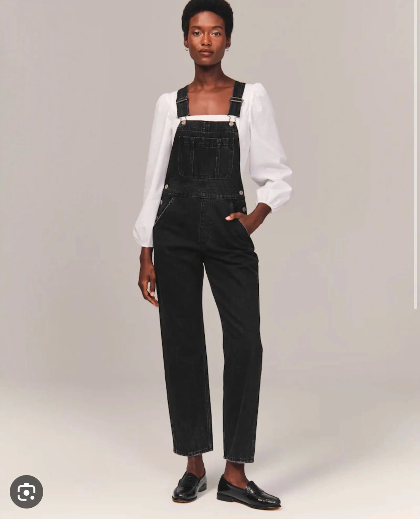 Abercrombie & Fitch Black Denim Overalls - Small