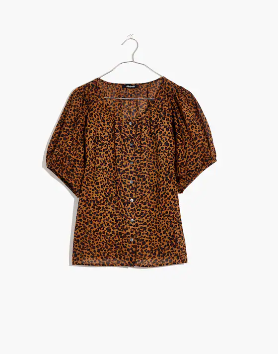 Madewell Leopard Print Button Down Blouse - XS