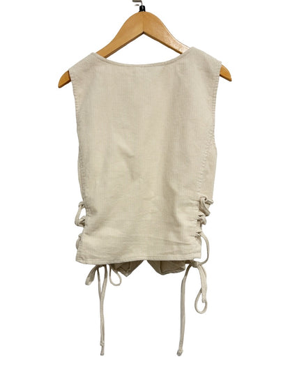 Willow + Root NWT Cream Corduroy Lace-Up Vest - Small