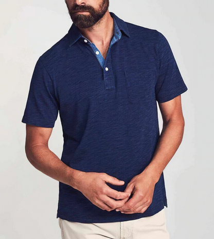 Faherty Blue Indigo Polo - XL