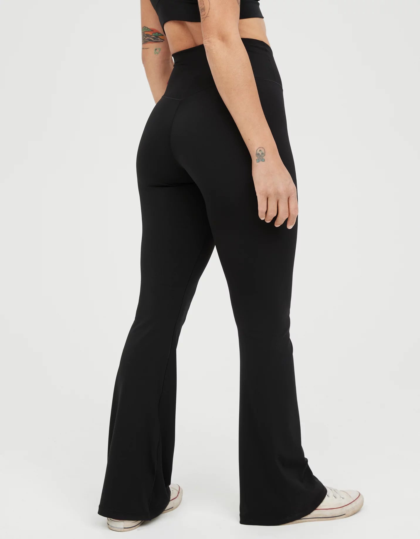 Offline by Aerie Real Me High Waisted Crossover Flare Legging in Black - XL
