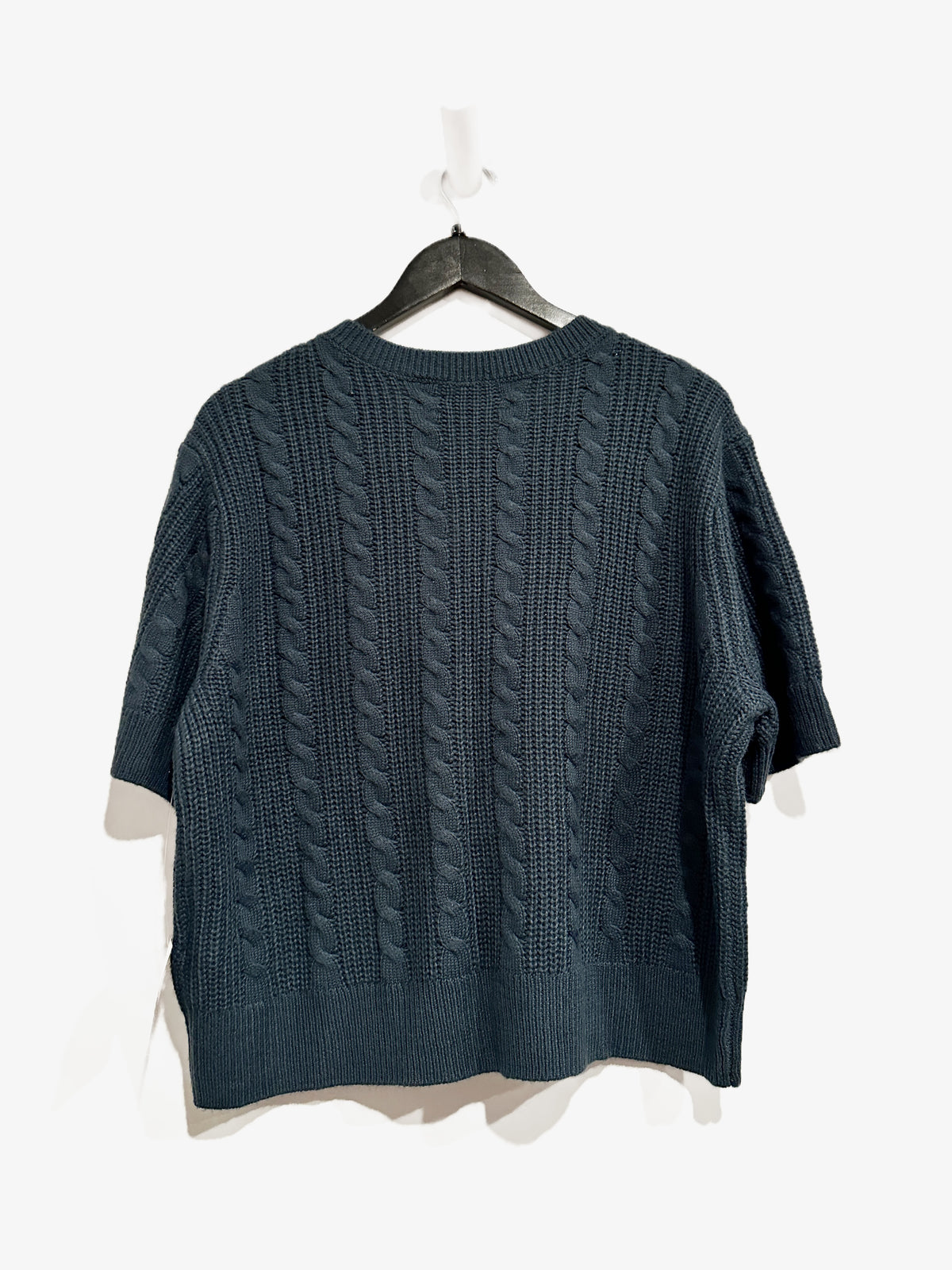 Lucky Brand NWT Short Sleeve Cable Cardigan in Midnight Navy - XL