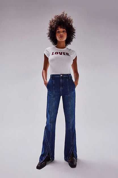 Free People Curvy Mona Split Hem Jeans - 26