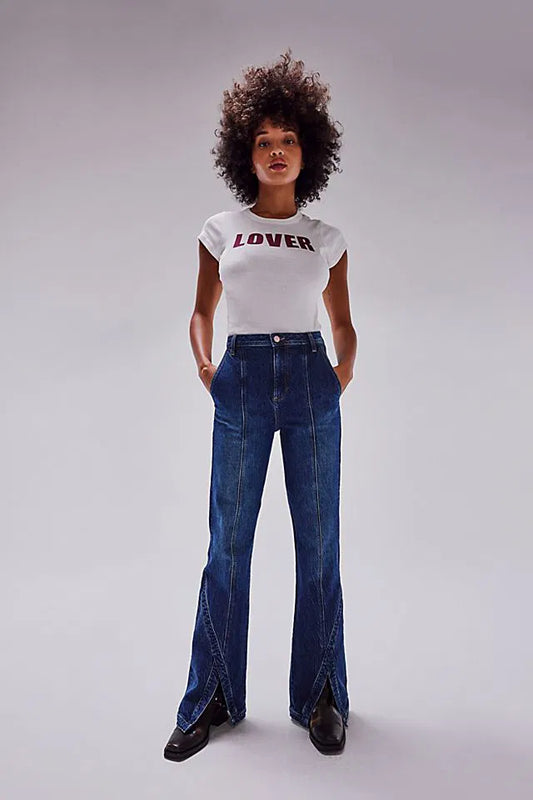 Free People Curvy Mona Split Hem Jeans - 26