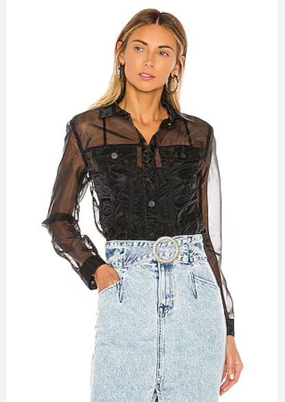 Superdown Sheer Trucker Jacket - XS