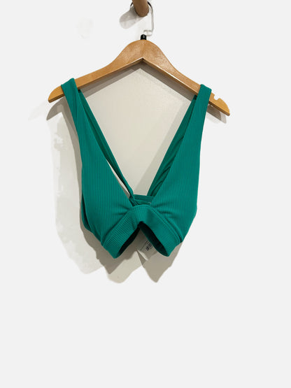 alo Ribbed Destination Bra in Green Emerald - Small