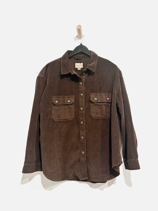 American Eagle Brown Corduroy Button Down - Medium
