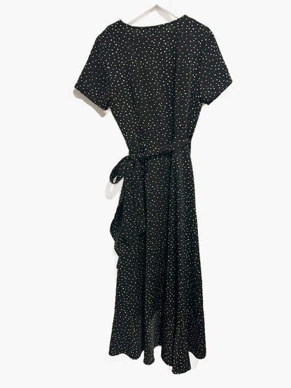 HYFVE Black Polka Dot Wrap Dress - Small