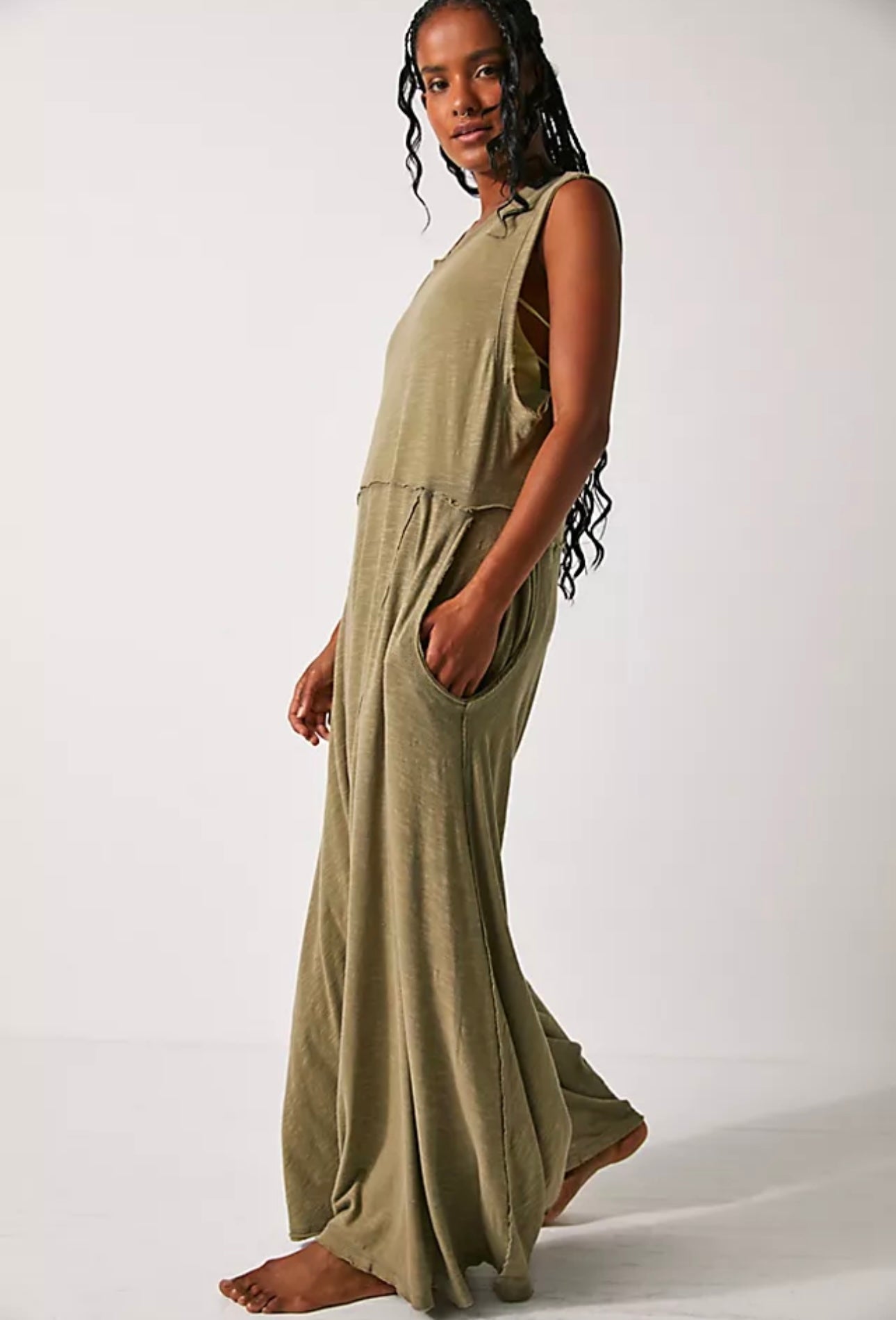 Free People Homebody Green Jumpsuit - XS