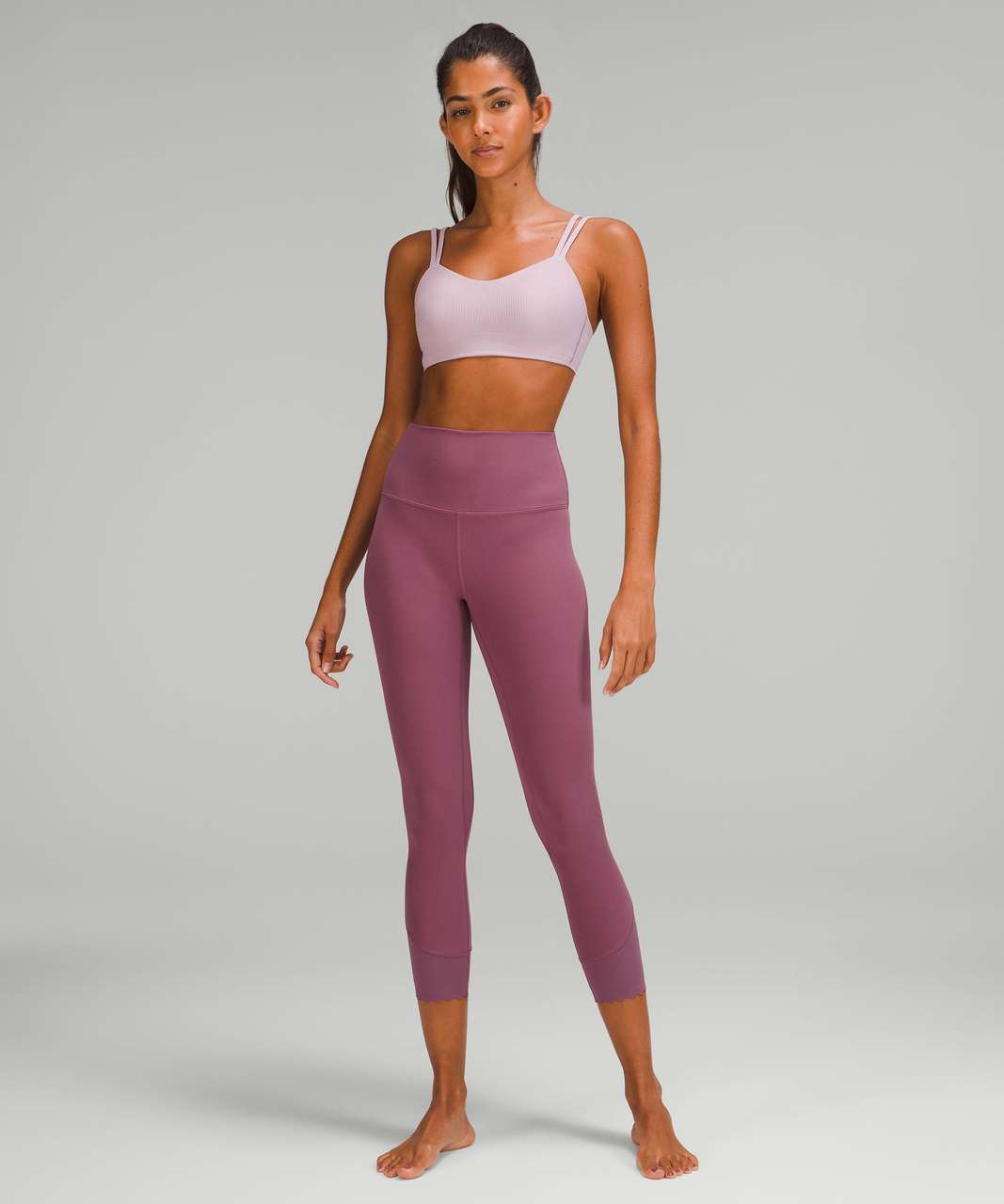 Lululemon Align Scalloped Hem High-Rise Crop 23" in Vintage Plum - 12