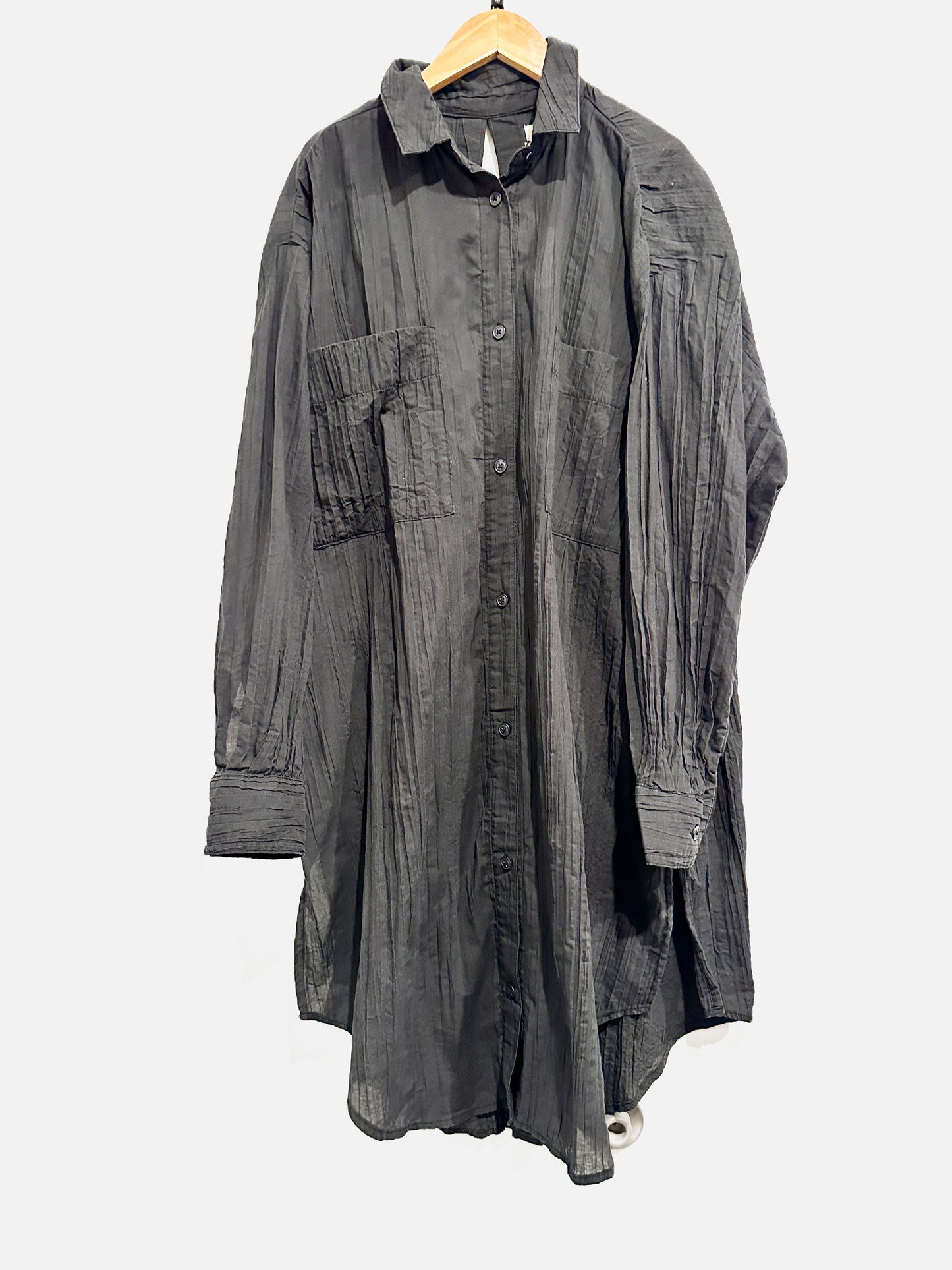 Urban Outfitters Black Long Sleeve Crinkle Dress - Medium