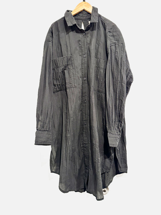 Urban Outfitters Black Long Sleeve Crinkle Dress - Medium