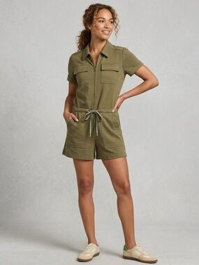 Cabi Squad Romper in Olive Green - Medium