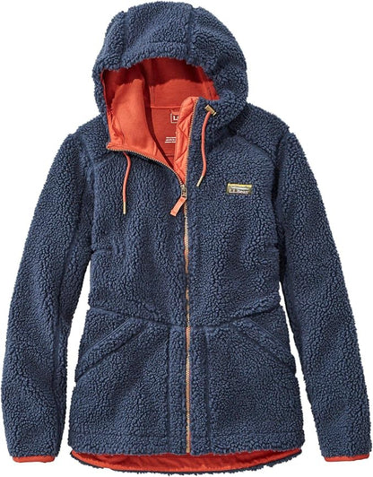 LL Bean Mountain Pile Fleece Coat in Carbon Navy - Large