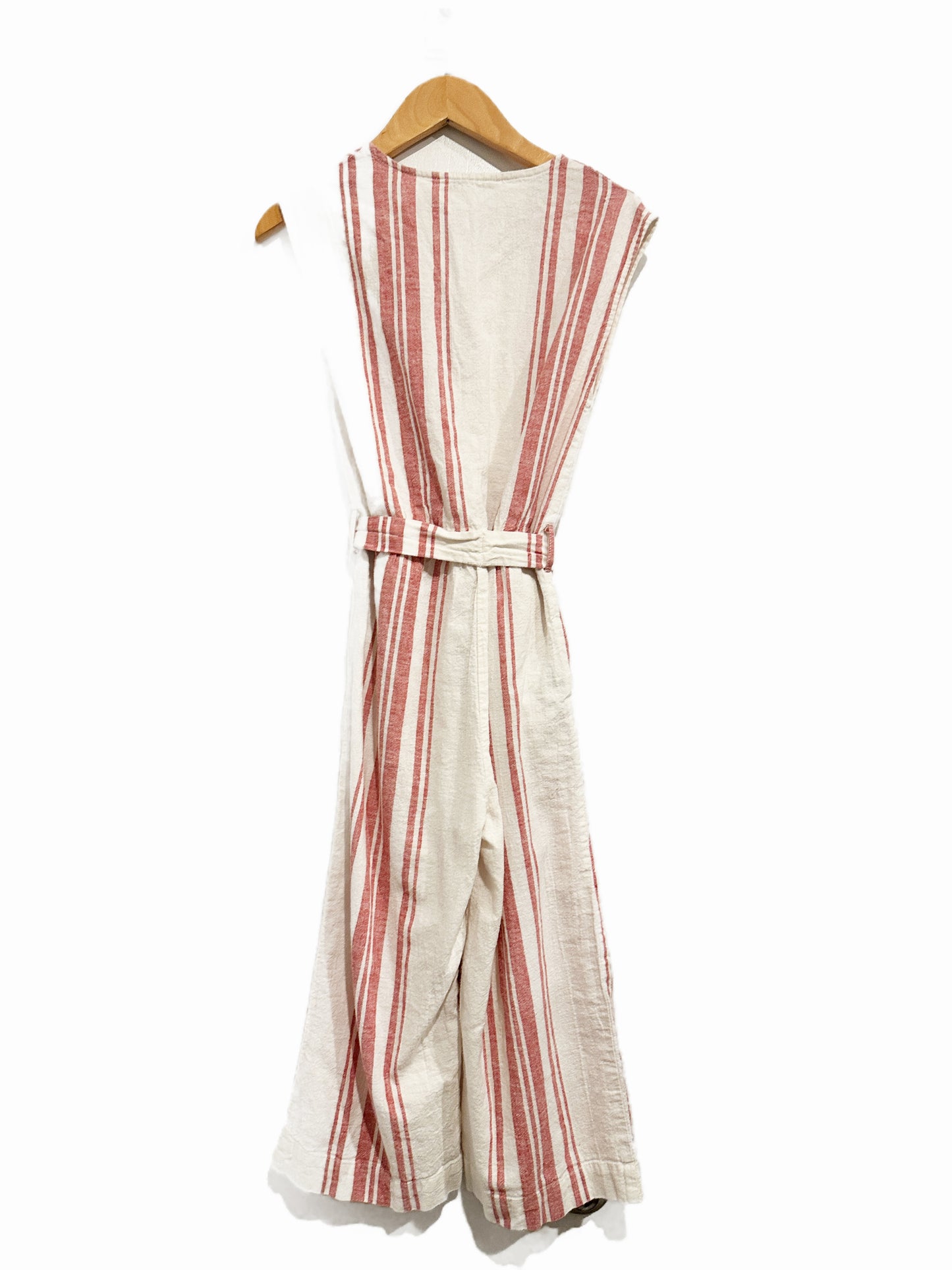 Mango Kids Red Stripe Linen Jumpsuit - 9/10