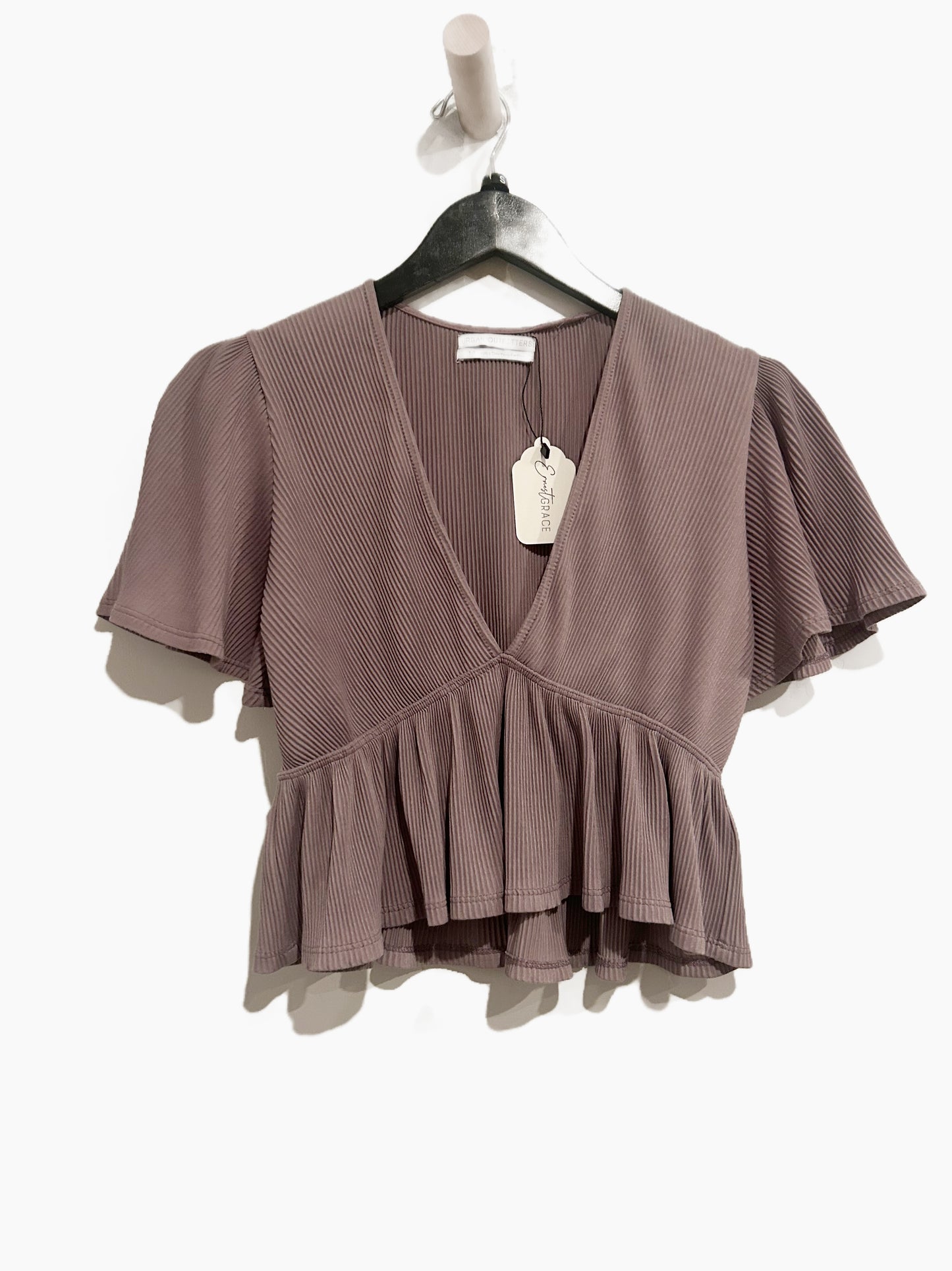 Urban Outfitters Rori Ribbed Plunging Babydoll Top - Small