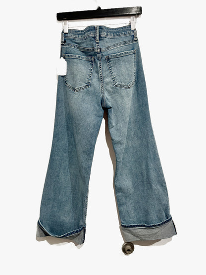 Kut Meg Cuffed Mid-Rise Wide Leg Jeans - 0