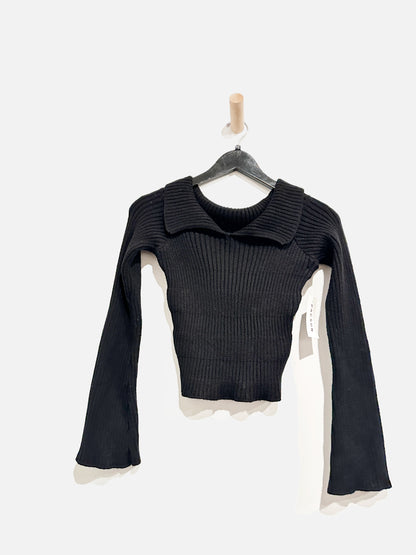 LA Hearts NWT Black Ribbed Collar Sweater - Small