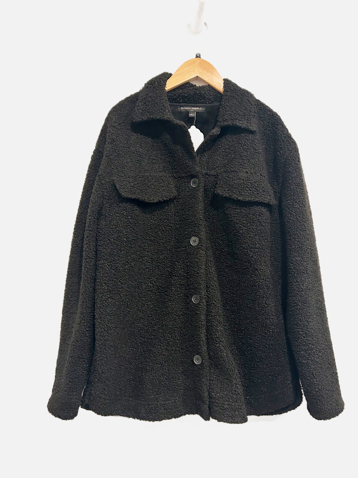 Banana Republic Black Sherpa Button Down - Small
