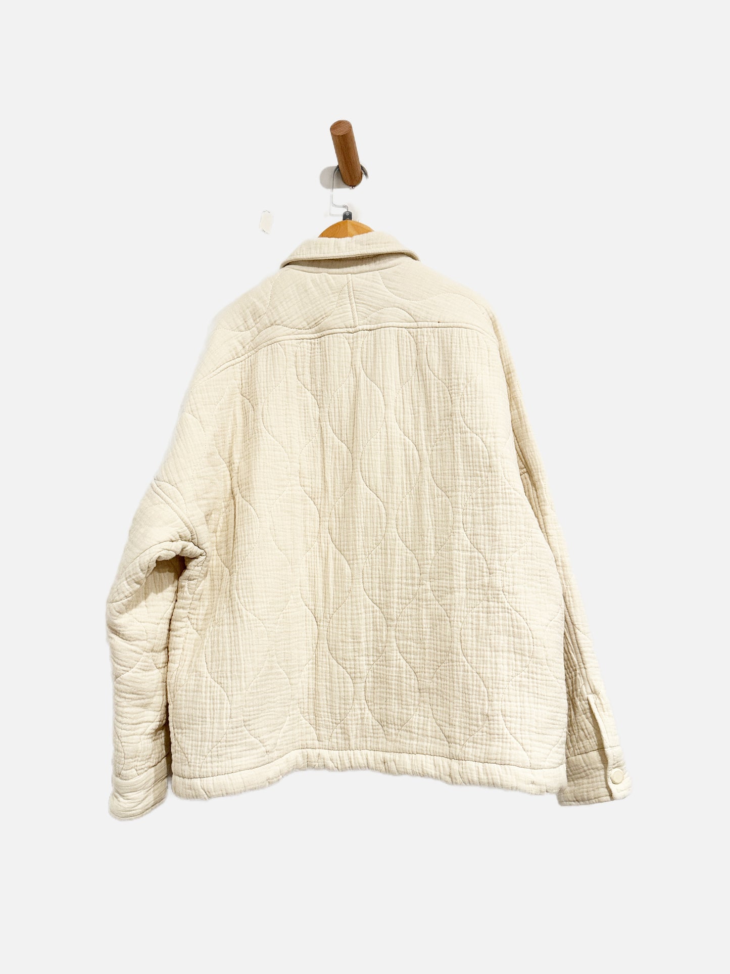 RD Style White Trucker Quilted Jacket - Small