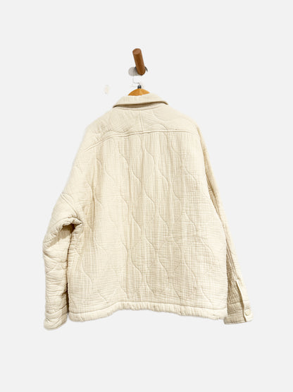 RD Style White Trucker Quilted Jacket - Small