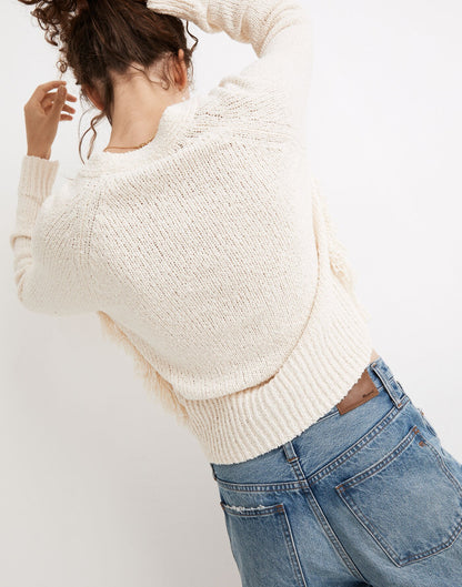 Madewell Cream Fringe Cardigan - Medium