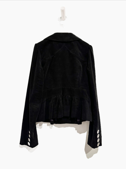Anthropologie Floreat Y2K Black Velvet Blazer - 6