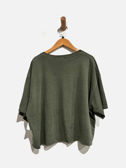 Social Culture Green Hamptons Cropped Tee - Large