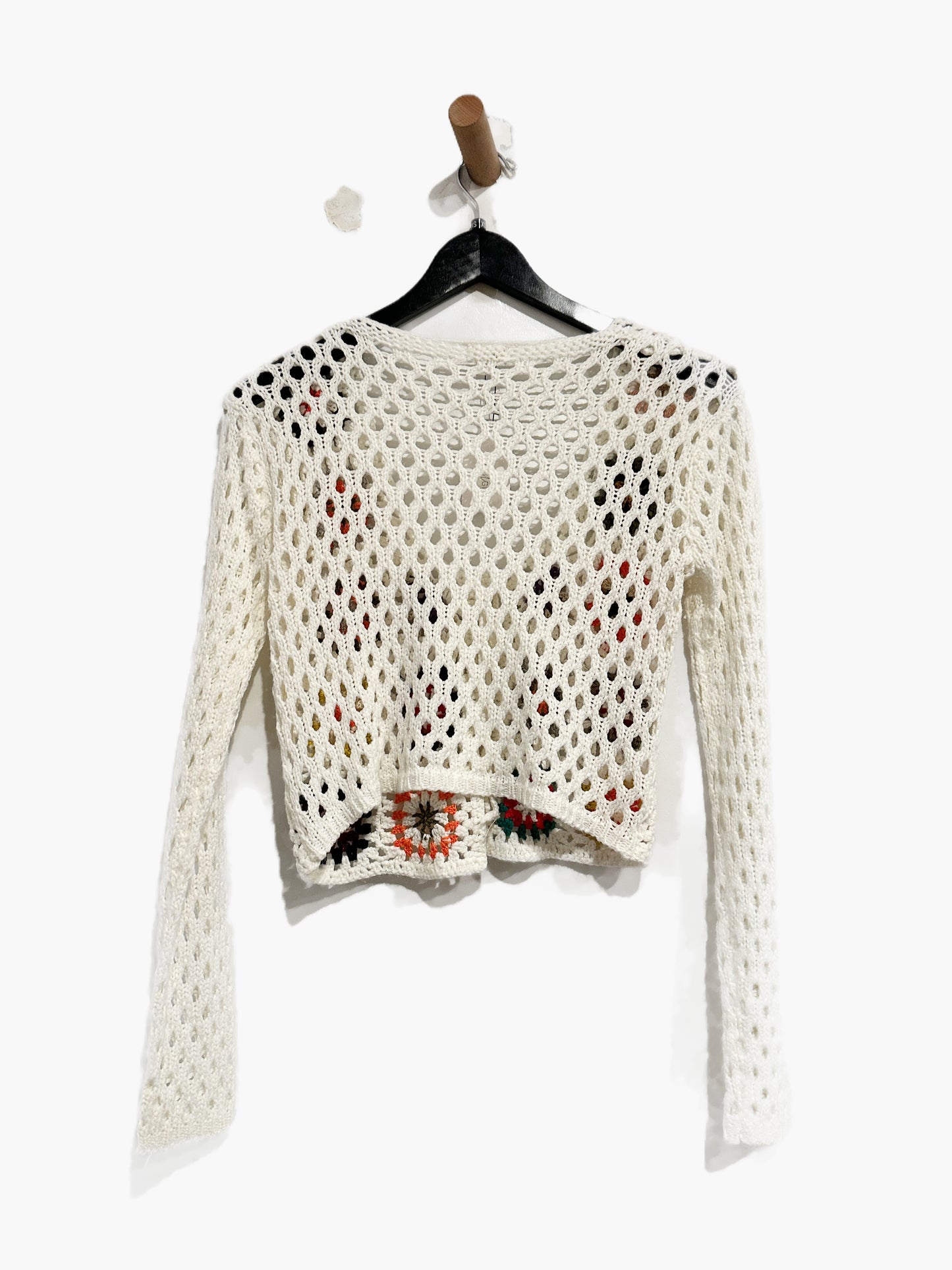Debut Granny Square Tie Front Cardigan - XS