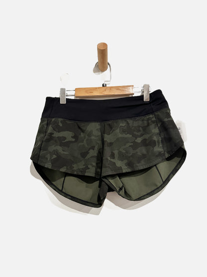 Lululemon Speed Up Short *2.5" Incognito Camo Multi Gator Green / Black - 4