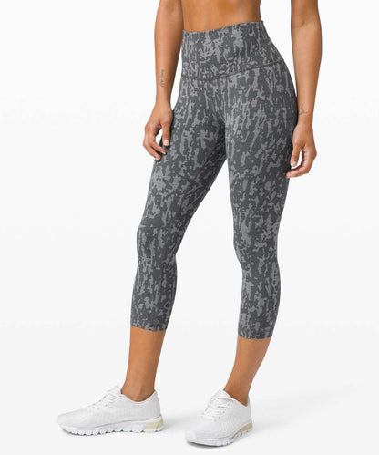 Lululemon Wunder Train High-Rise Crop 21" in Heathered Black Asphalt Grey - 4