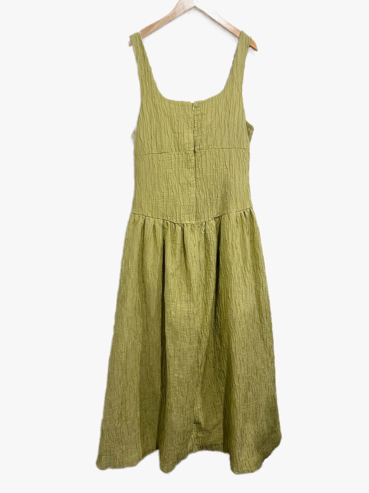 Taylor Square Neck Drop Waist Dress in Kiwi - 12