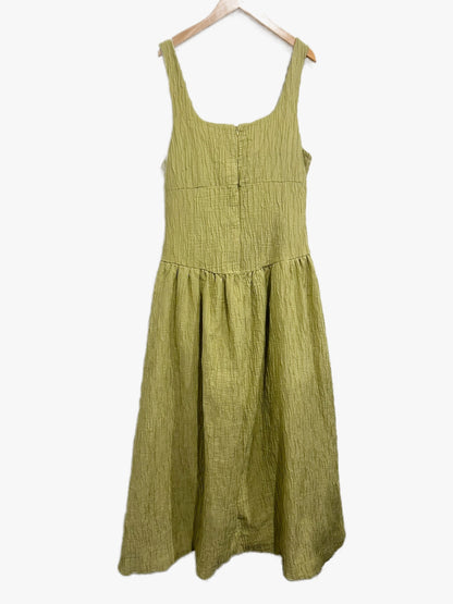 Taylor Square Neck Drop Waist Dress in Kiwi - 12