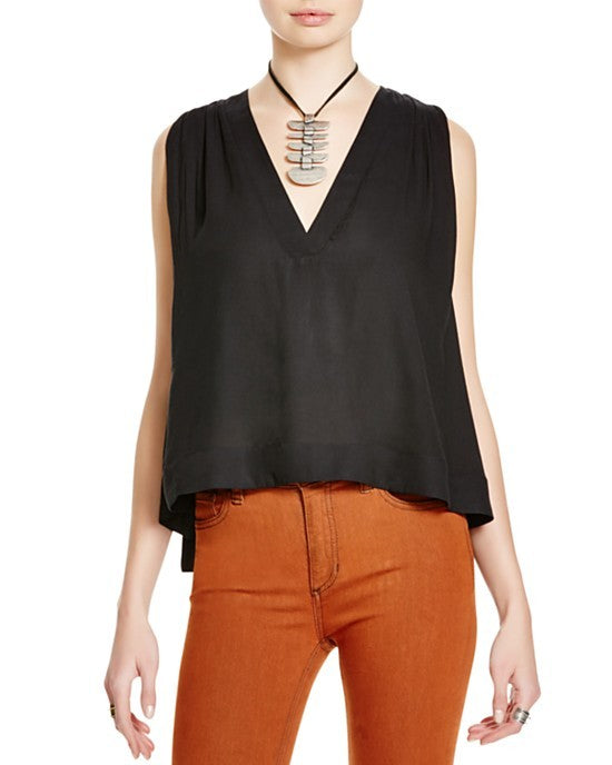 Free People Darcy Super V Top in Black - Medium