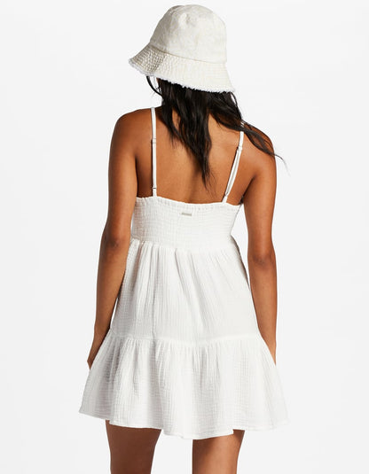 Billabong Wave After Wave Mini Dress in Salt Crystal - Small