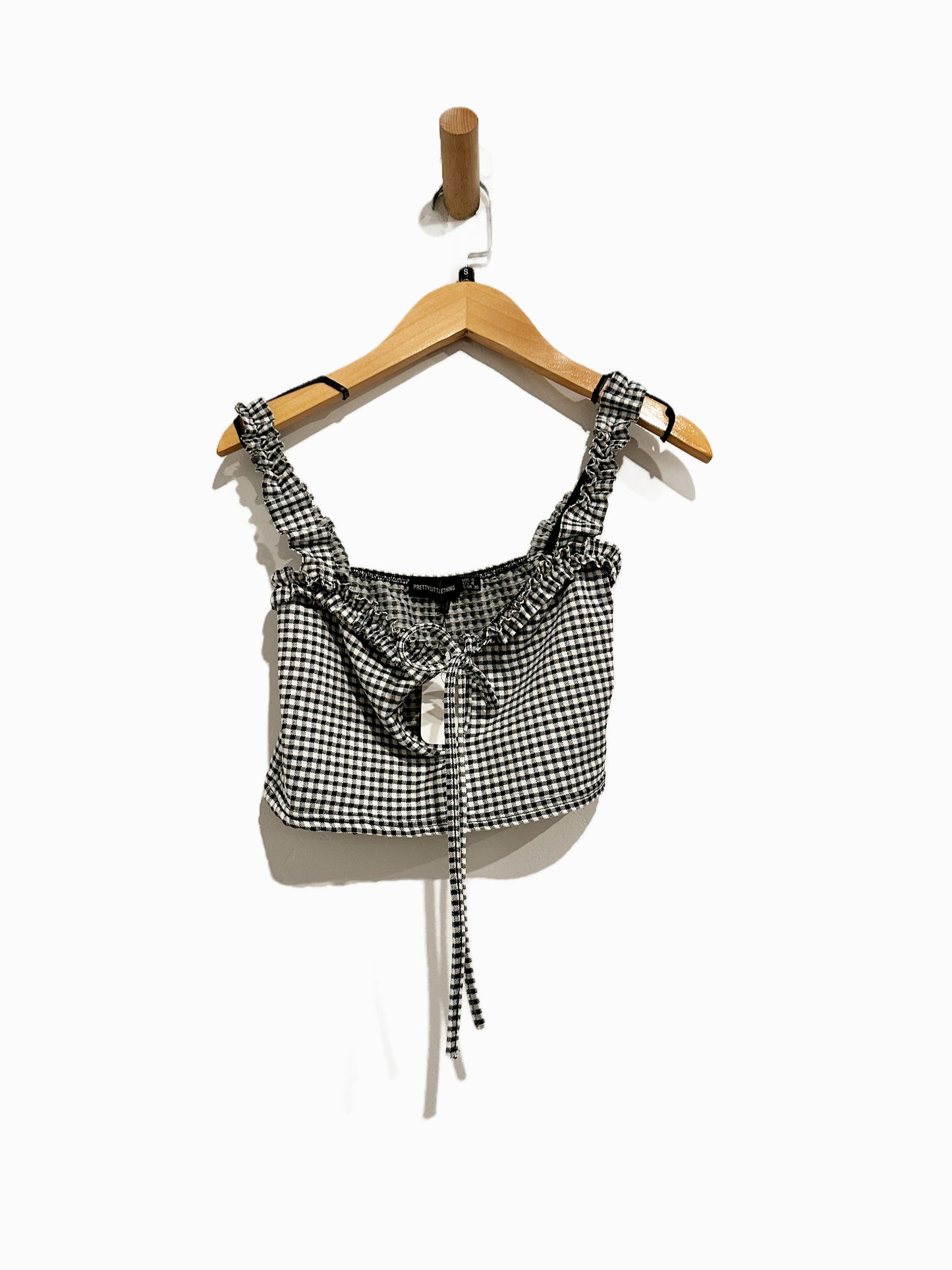 Pretty Little Thing Black and White Gingham Tank - 4