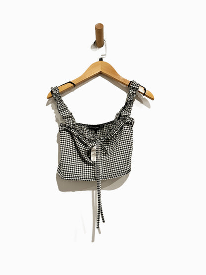 Pretty Little Thing Black and White Gingham Tank - 4