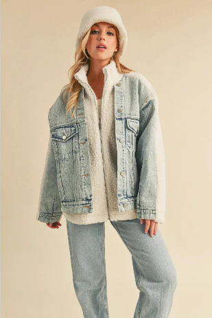 Mable Denim and Sherpa Jacket - Small