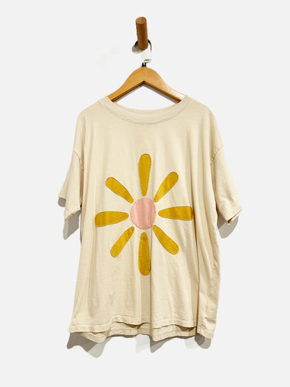 Wild Wawa Cream Floral Patchwork Tee - Medium