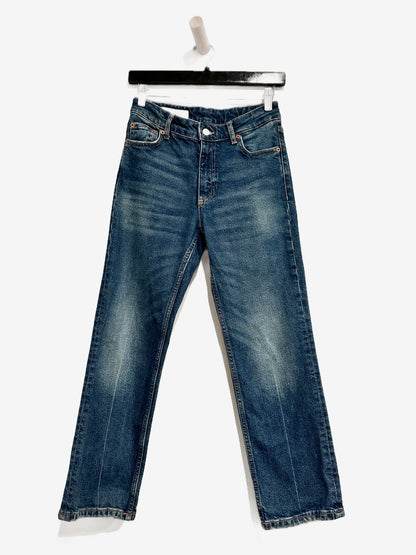 Zara Medium Wash Straight Leg Jeans - 4