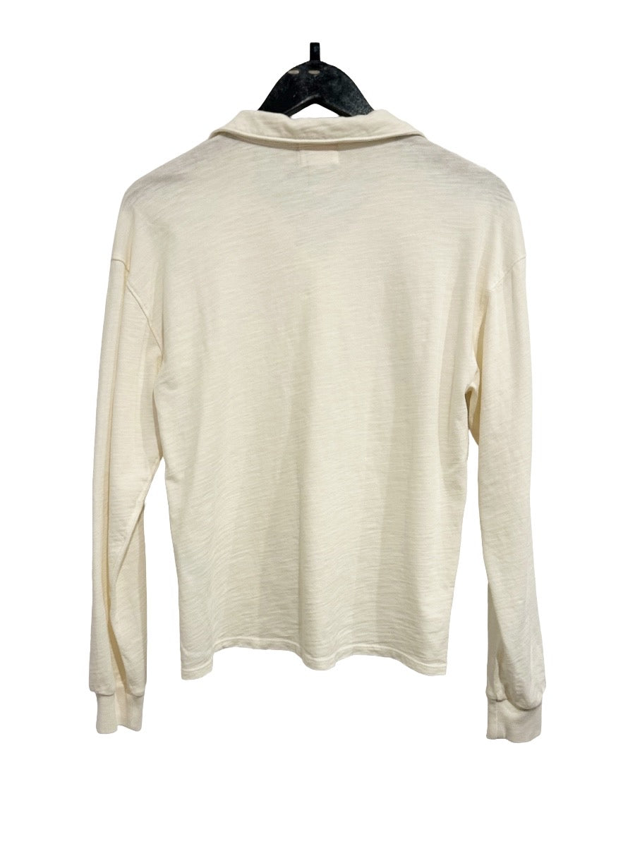 Nation Los Angeles Banks Relaxed Snap Tee in Off White - XS