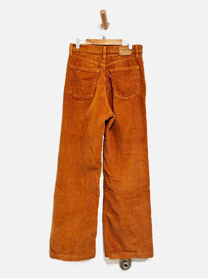 Levi’s Ribcage Wide Leg Orange Corduroy Pants - 27