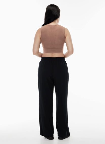 Babaton Pointelle Sweater Tank in Deep Taupe - Medium