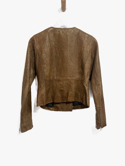 Banana Republic Brown Leather Moto Jacket - XS