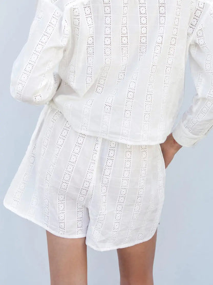 MNG White Eyelet Shorts - Small