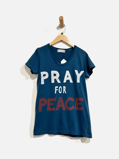 Aviator Nation Blue Pray For Peace Tee - Small