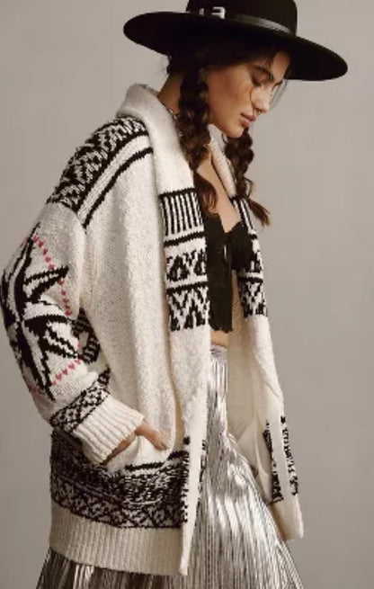 Anthropologie Pilcro Slouchy Waves Cable Knit Cardigan - XS/S